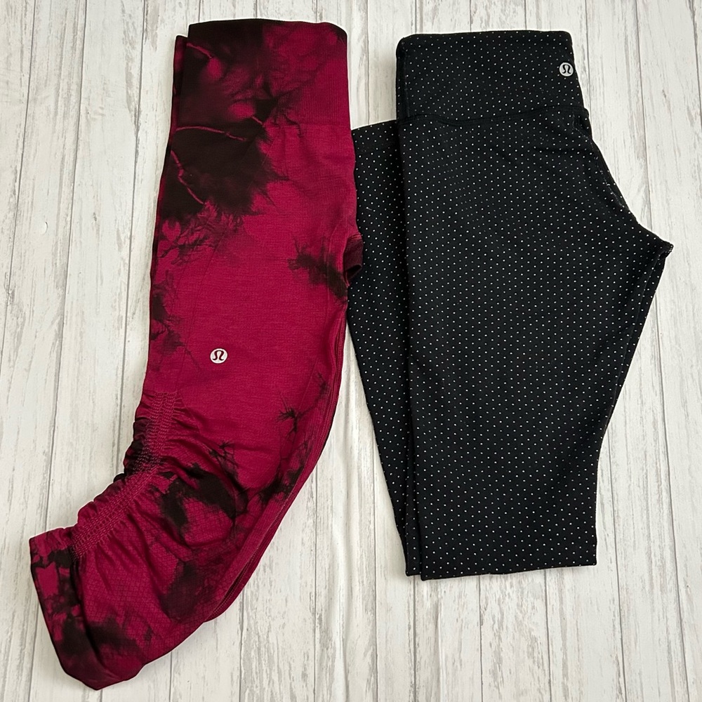 Lululemon Two LEGGINGS sz 4